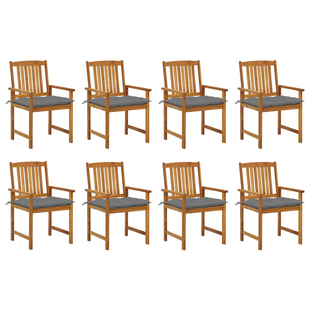 Tuinstoelen Met Kussens Massief Acaciahout 8 Grijs