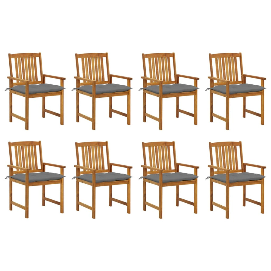 Tuinstoelen Met Kussens Massief Acaciahout 8 Grijs