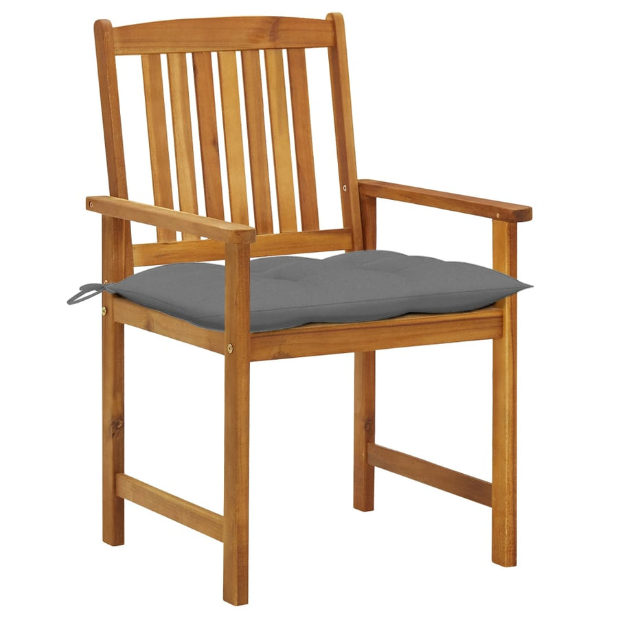 Tuinstoelen Met Kussens Massief Acaciahout 8 Grijs