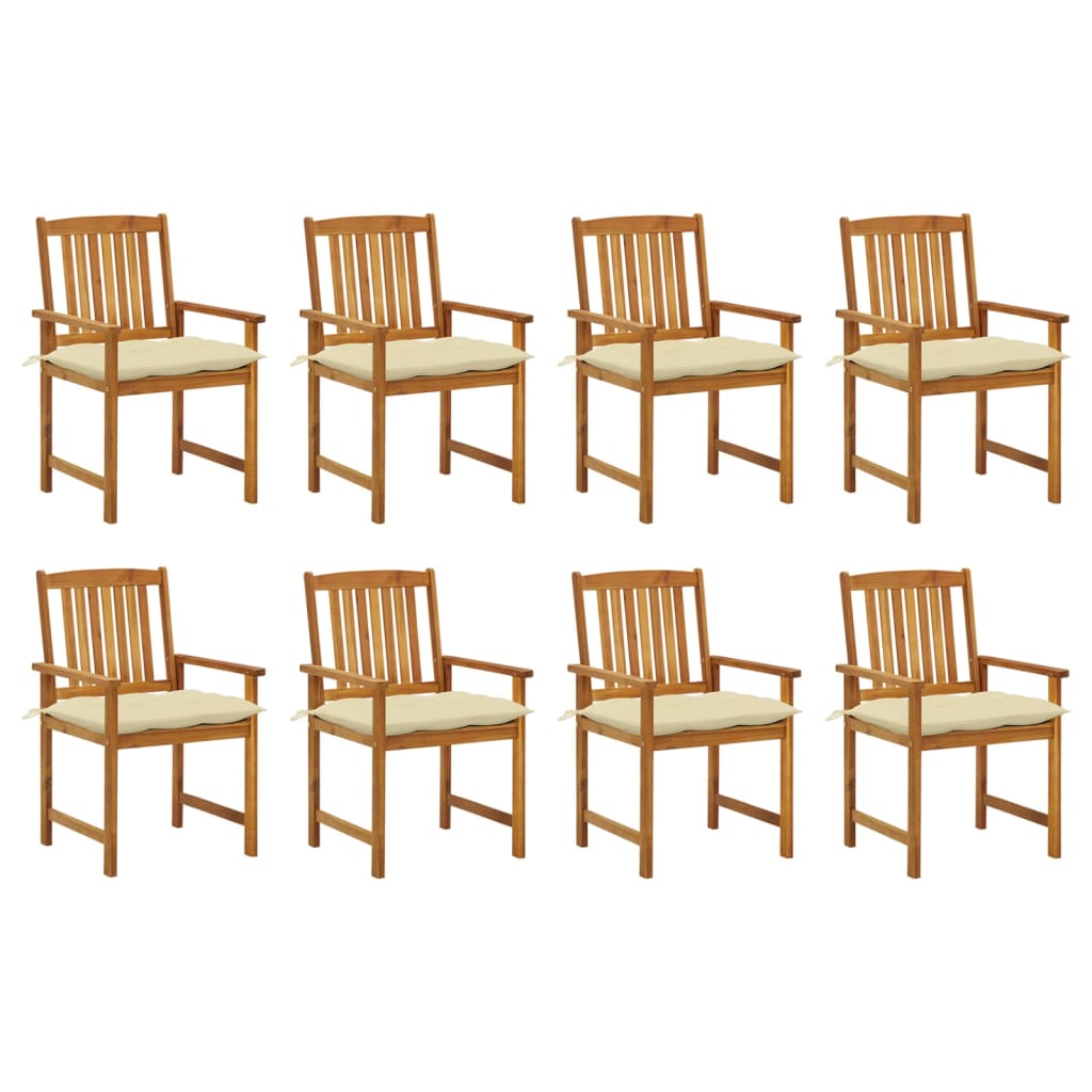 Tuinstoelen Met Kussens Massief Acaciahout 8 Crème