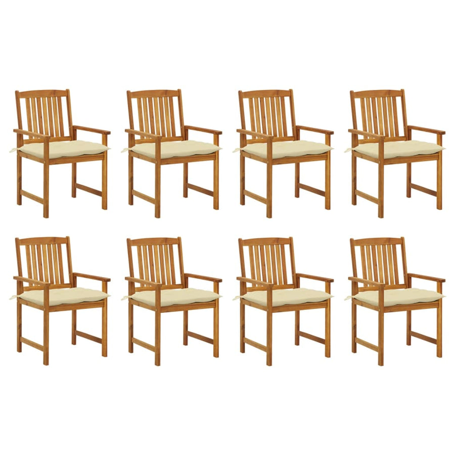 Tuinstoelen Met Kussens Massief Acaciahout 8 Crème
