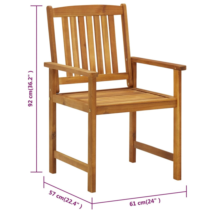 Tuinstoelen Met Kussens Massief Acaciahout 8 Crème