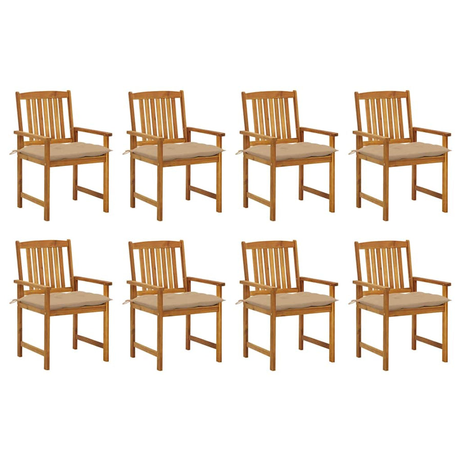 Tuinstoelen Met Kussens Massief Acaciahout 8 Beige