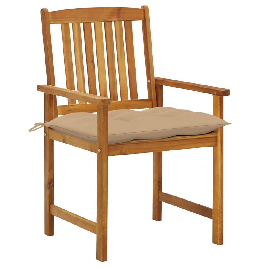 Tuinstoelen Met Kussens Massief Acaciahout 8 Beige