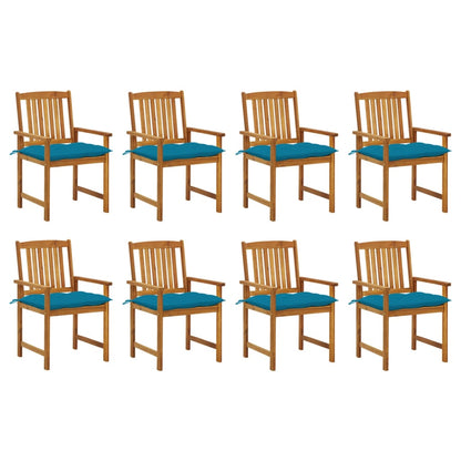 Tuinstoelen Met Kussens Massief Acaciahout 8 Blauw