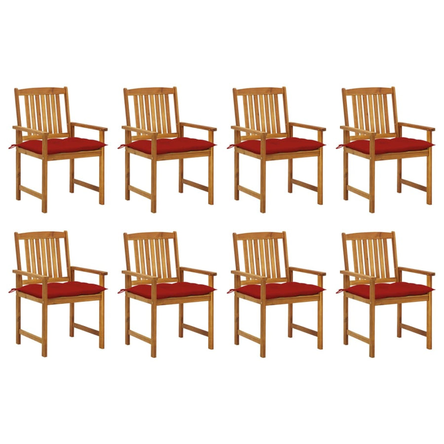 Tuinstoelen Met Kussens Massief Acaciahout 8 Rood