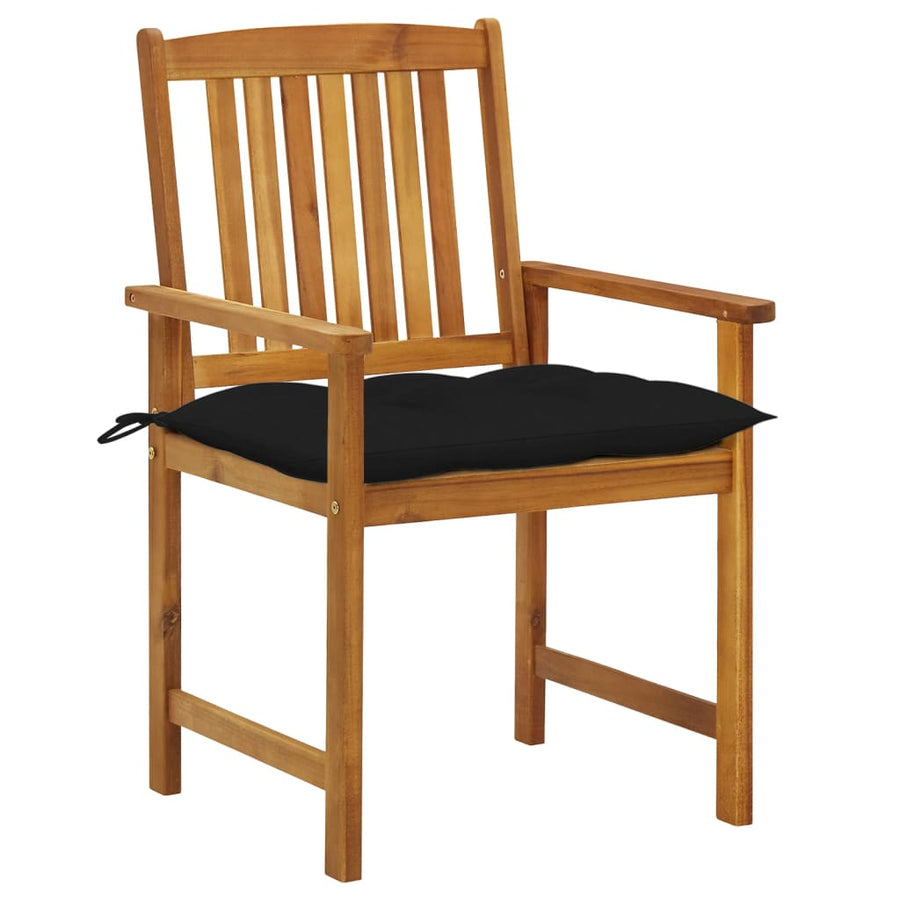 Tuinstoelen Met Kussens Massief Acaciahout 8 Zwart