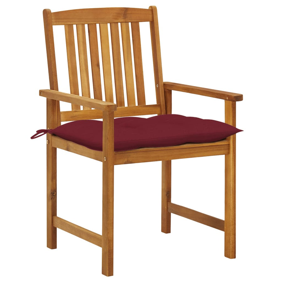 Tuinstoelen Met Kussens Massief Acaciahout 8 Wijnrood