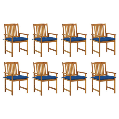 Tuinstoelen Met Kussens Massief Acaciahout 8 koningsblauw