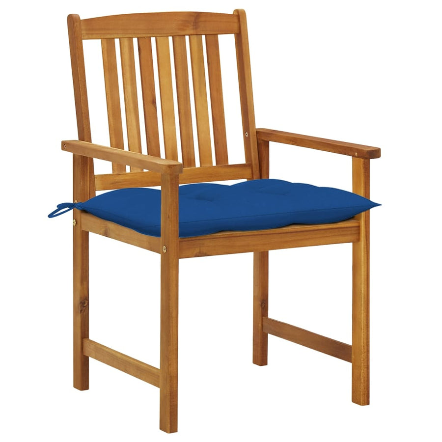 Tuinstoelen Met Kussens Massief Acaciahout 8 koningsblauw