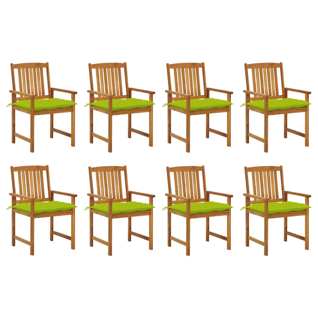 Tuinstoelen Met Kussens Massief Acaciahout 8 Heldergroen