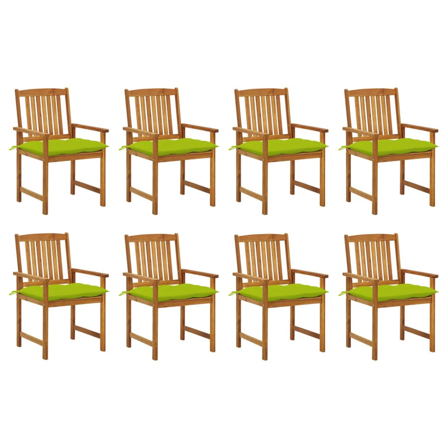 Tuinstoelen Met Kussens Massief Acaciahout 8 Heldergroen