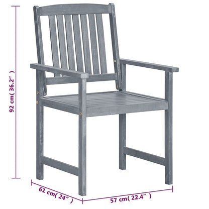 Tuinstoelen Massief Acaciahout 8 Grijs