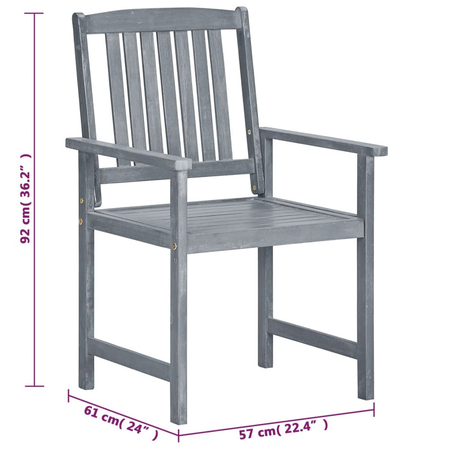 Tuinstoelen Massief Acaciahout 8 Grijs