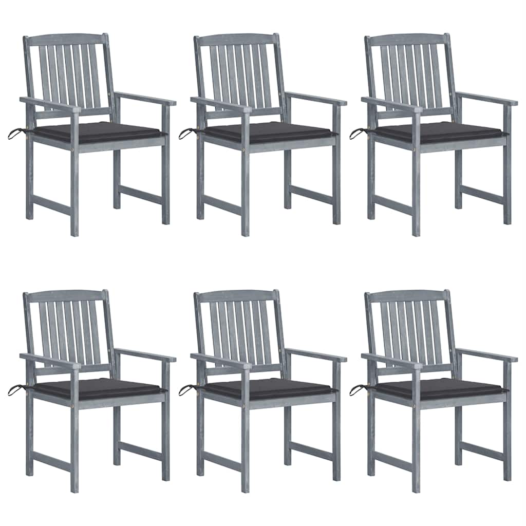 Tuinstoelen 6 St Met Kussens Massief Acaciahout Grijs 6