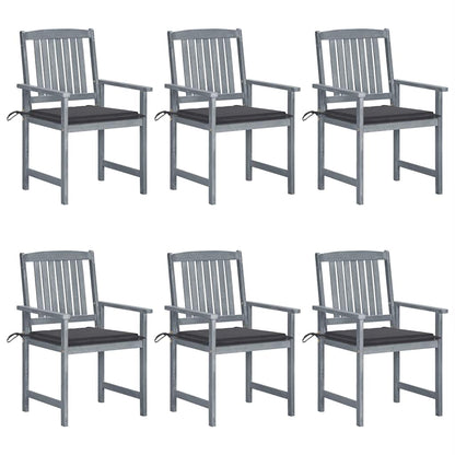 Tuinstoelen 6 St Met Kussens Massief Acaciahout Grijs 6