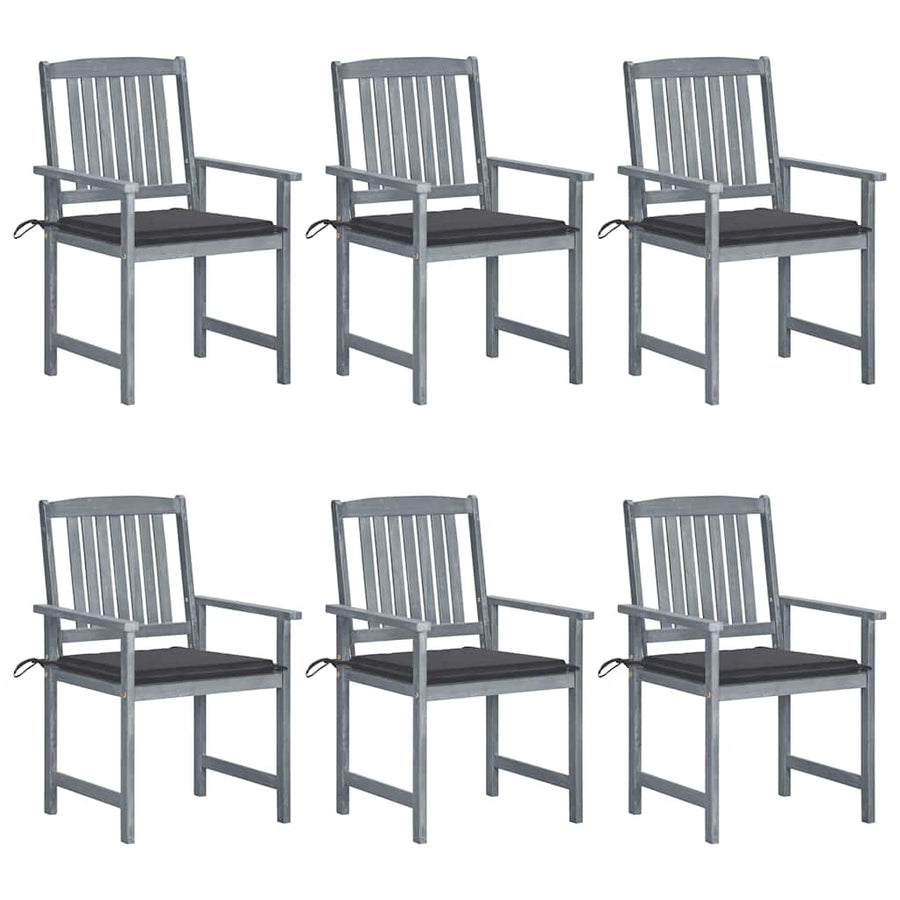 Tuinstoelen 6 St Met Kussens Massief Acaciahout Grijs 6
