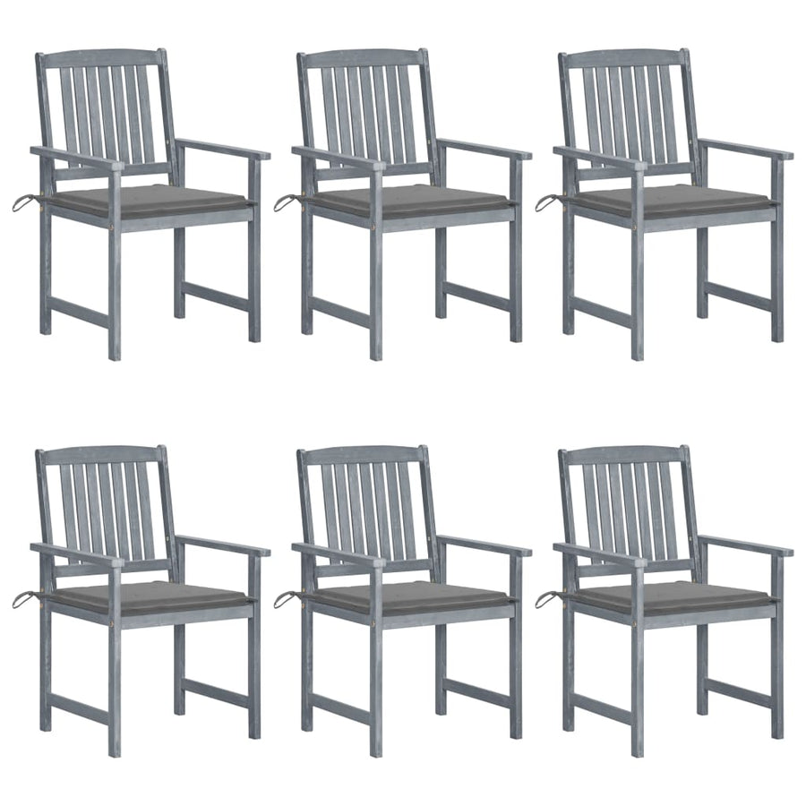 Tuinstoelen 6 St Met Kussens Massief Acaciahout Grijs 6