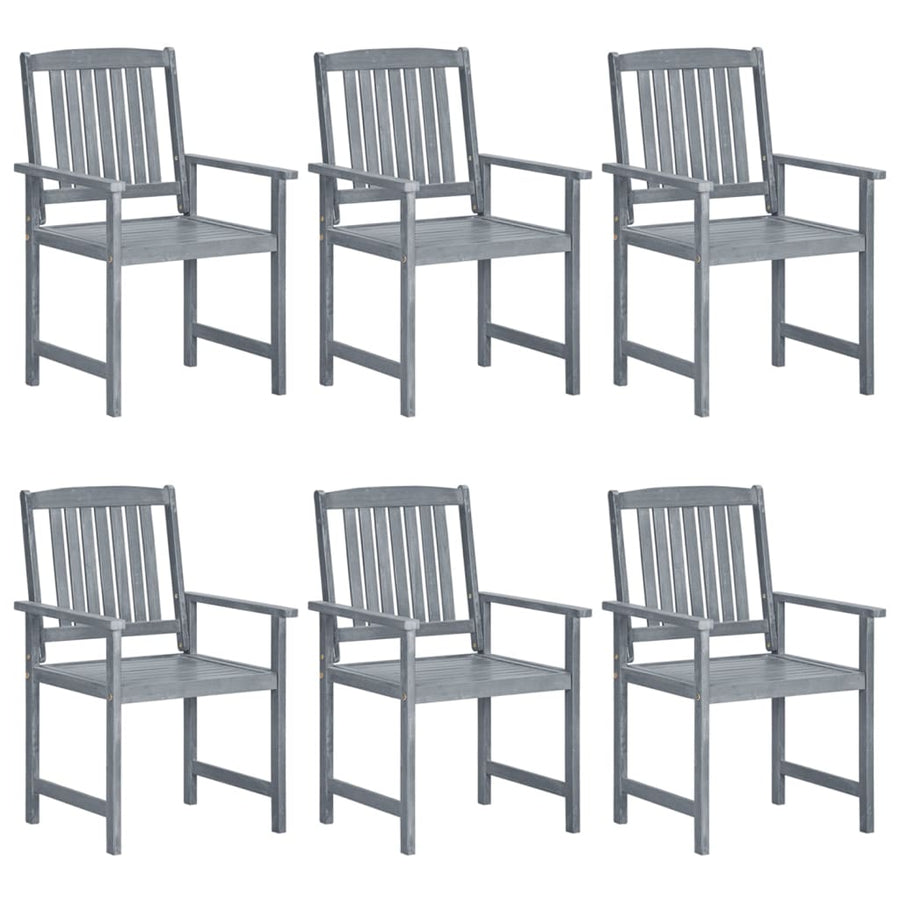 Tuinstoelen 6 St Met Kussens Massief Acaciahout Grijs 6