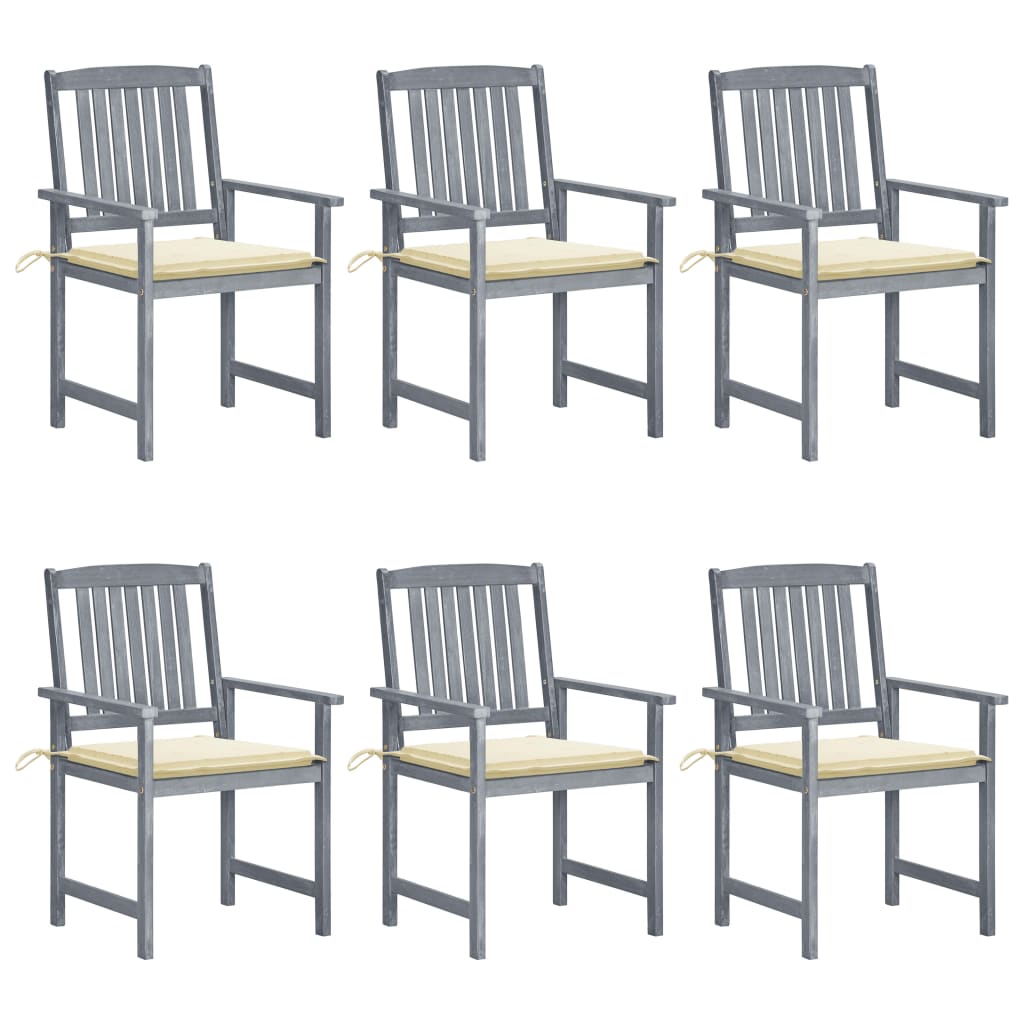 Tuinstoelen 6 St Met Kussens Massief Acaciahout Grijs 6