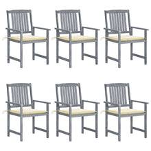 Tuinstoelen 6 St Met Kussens Massief Acaciahout Grijs 6
