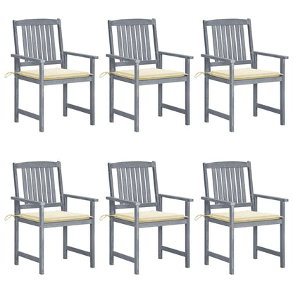 Tuinstoelen 6 St Met Kussens Massief Acaciahout Grijs 6