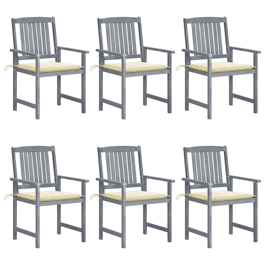 Tuinstoelen 6 St Met Kussens Massief Acaciahout Grijs 6