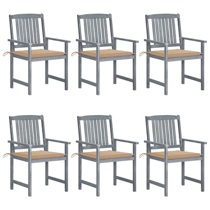 Tuinstoelen 6 St Met Kussens Massief Acaciahout Grijs 6