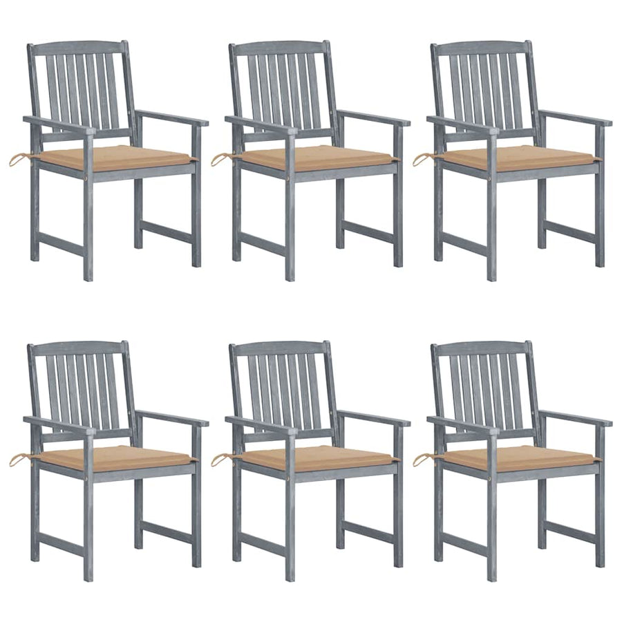 Tuinstoelen 6 St Met Kussens Massief Acaciahout Grijs 6