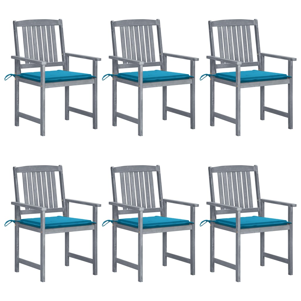 Tuinstoelen 6 St Met Kussens Massief Acaciahout Grijs 6