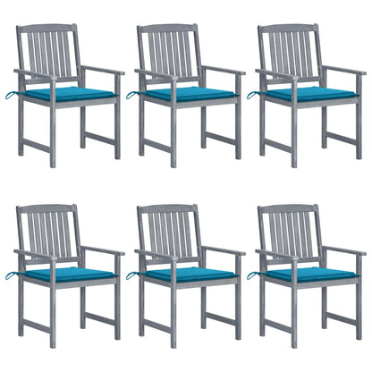 Tuinstoelen 6 St Met Kussens Massief Acaciahout Grijs 6