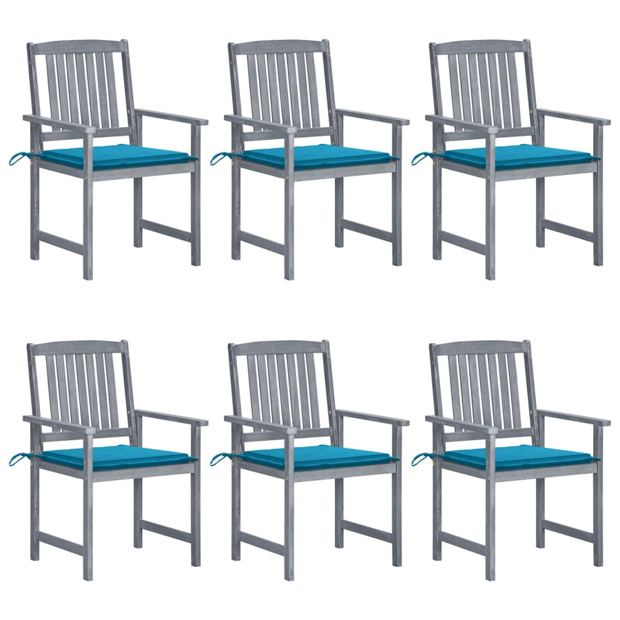 Tuinstoelen 6 St Met Kussens Massief Acaciahout Grijs 6