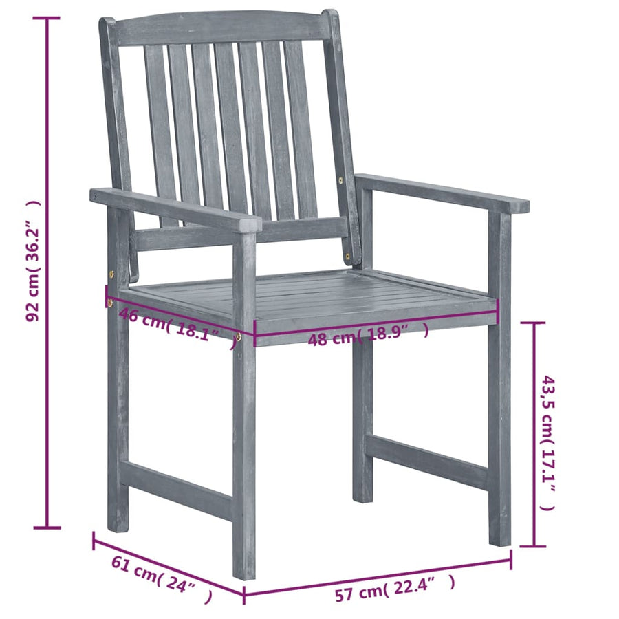 Tuinstoelen 6 St Met Kussens Massief Acaciahout Grijs 6