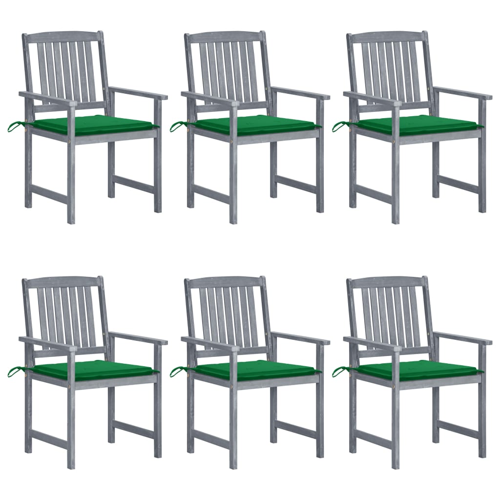 Tuinstoelen 6 St Met Kussens Massief Acaciahout Grijs 6
