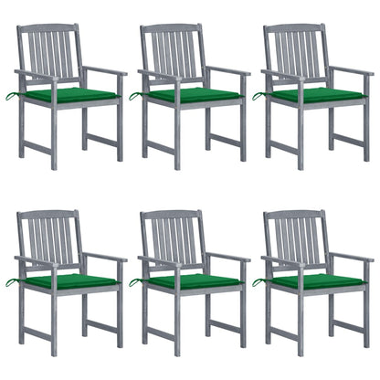 Tuinstoelen 6 St Met Kussens Massief Acaciahout Grijs 6