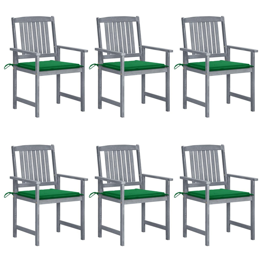 Tuinstoelen 6 St Met Kussens Massief Acaciahout Grijs 6