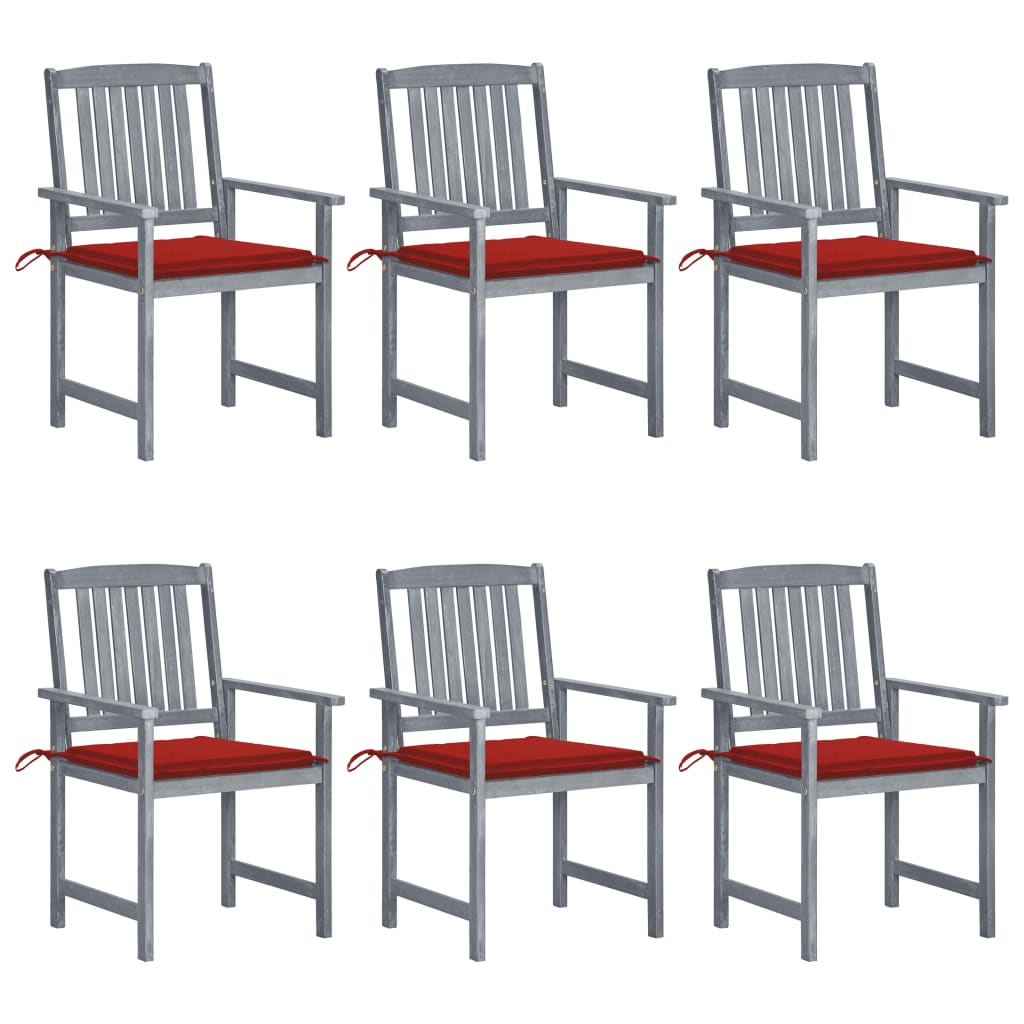 Tuinstoelen 6 St Met Kussens Massief Acaciahout Grijs 6