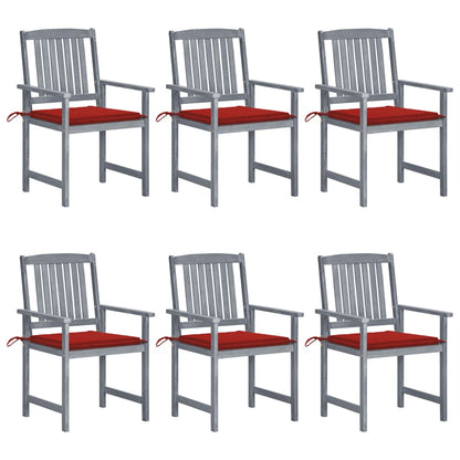 Tuinstoelen 6 St Met Kussens Massief Acaciahout Grijs 6