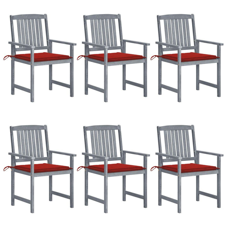 Tuinstoelen 6 St Met Kussens Massief Acaciahout Grijs 6