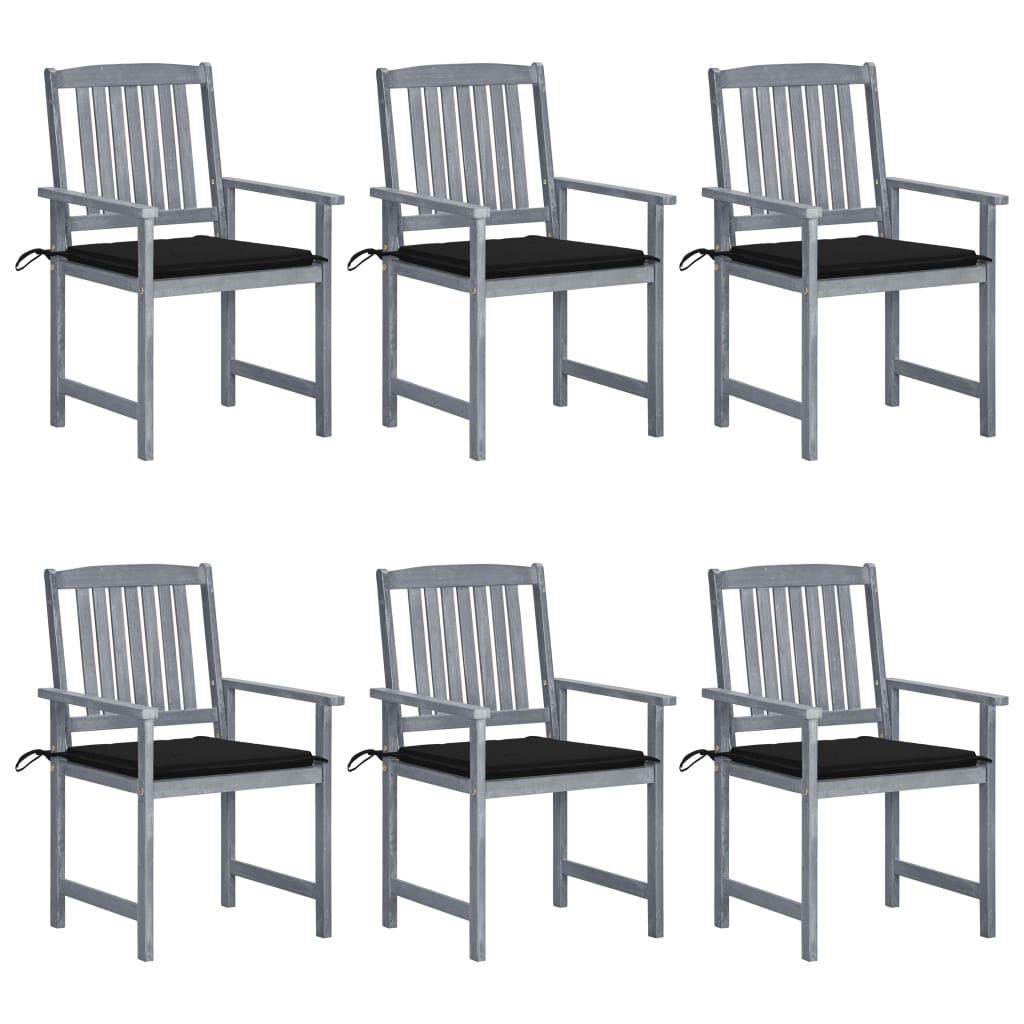 Tuinstoelen 6 St Met Kussens Massief Acaciahout Grijs 6