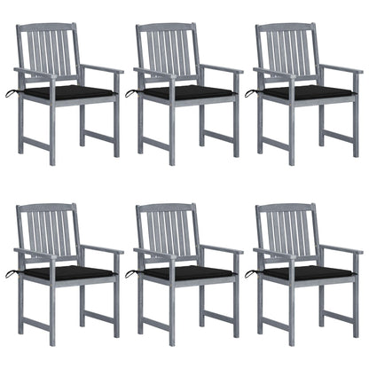 Tuinstoelen 6 St Met Kussens Massief Acaciahout Grijs 6