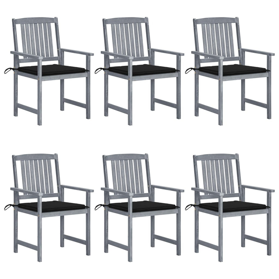 Tuinstoelen 6 St Met Kussens Massief Acaciahout Grijs 6