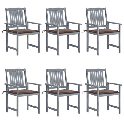 Tuinstoelen 6 St Met Kussens Massief Acaciahout Grijs 6