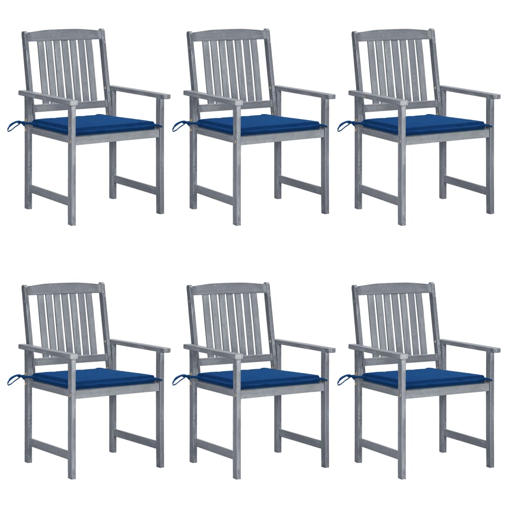 Tuinstoelen 6 St Met Kussens Massief Acaciahout Grijs 6