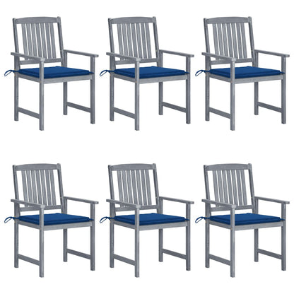 Tuinstoelen 6 St Met Kussens Massief Acaciahout Grijs 6