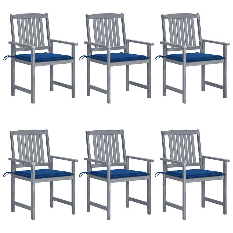 Tuinstoelen 6 St Met Kussens Massief Acaciahout Grijs 6