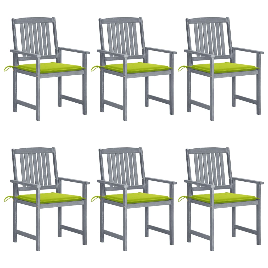 Tuinstoelen 6 St Met Kussens Massief Acaciahout Grijs 6