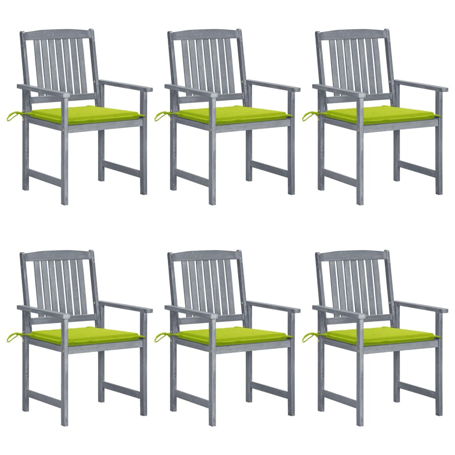 Tuinstoelen 6 St Met Kussens Massief Acaciahout Grijs 6