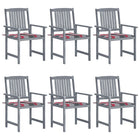 Tuinstoelen 6 stuks massief acaciahout grijs