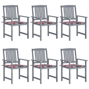 Tuinstoelen 6 stuks massief acaciahout grijs